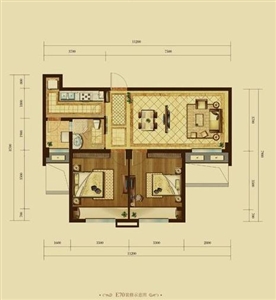 晴湾E70私享空间户型图2室2厅1卫 76.00㎡