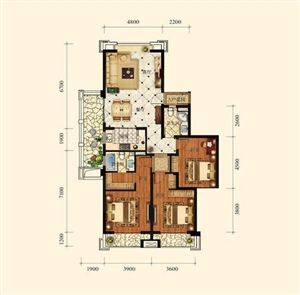 凯文杭庄杭庄148方C1户型3室1厅2卫1厨 148.00㎡